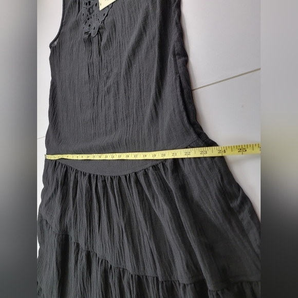 Max Studio Maxi Tiered Black Dress Womens Size Small Sleeveless Pockets New - Picture 10 of 14